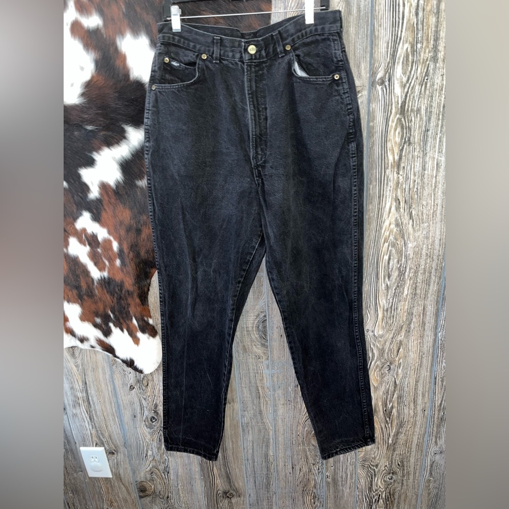 Vintage Made In USA Chic branded Jeans black straight leg size 16 Tall women’s